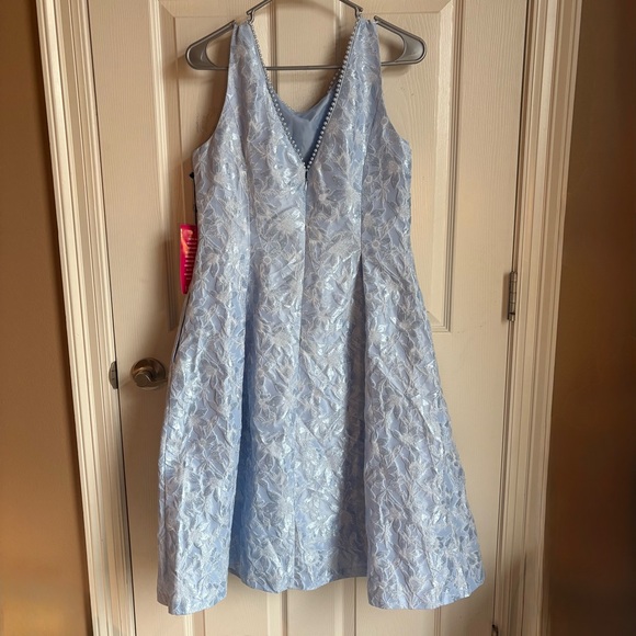 ADRIANNA PAPELL Pearl Trimmed Jacquard Dress - Picture 8 of 16